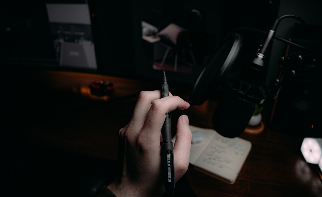 mystery writer at desk